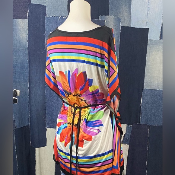 Bold Pretty Little Summer Pool Side Top w/ Elastic Waist Front or Back Tie Sz S - Picture 3 of 6